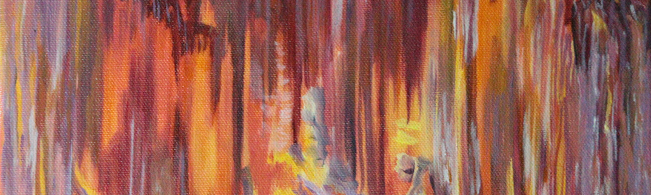 Anastasia Lobkovski, Spirits of the Land, 30 x 30 cm, öljy kankaalle, 2021