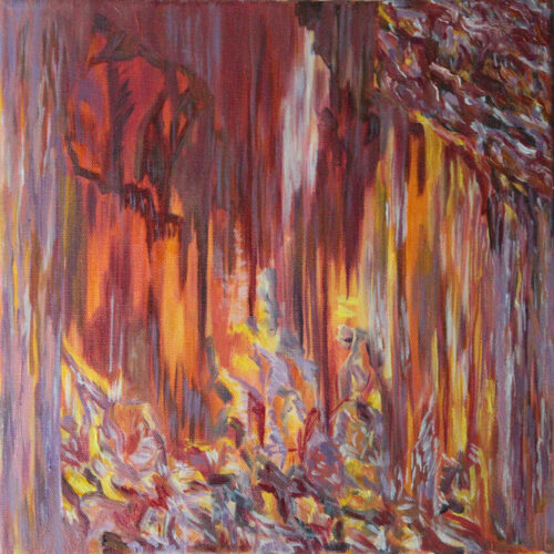 Anastasia Lobkovski, Spirits of the Land, 30 x 30 cm, öljy kankaalle, 2021