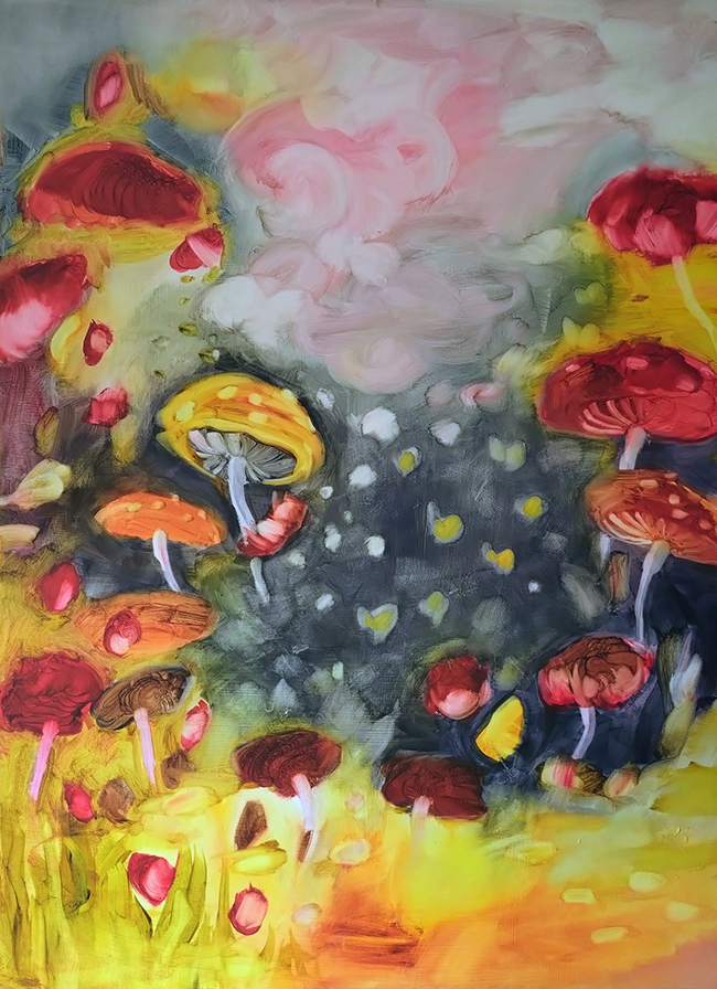 Essu Koskinen, Some Days are Magic, öljy mdf:lle. 82x62 cm, 2025